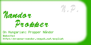 nandor propper business card